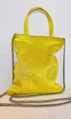MINIBAG CON STRASS AMARILLA +CADENA ZARA