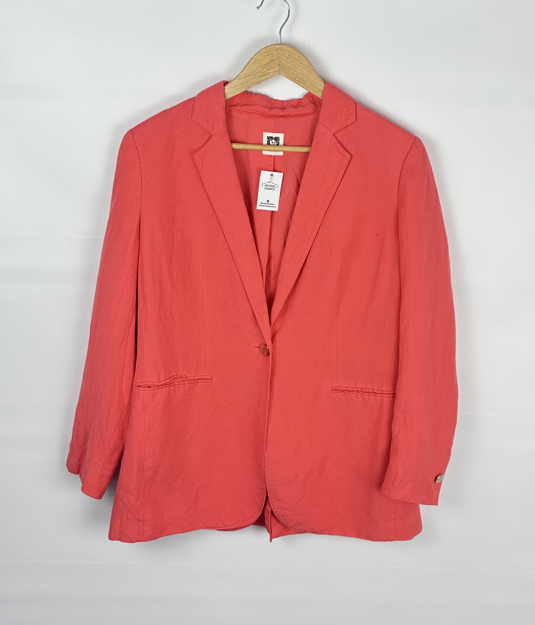 BLAZER DE LINO ROSA ANNE KLEIN( (M)