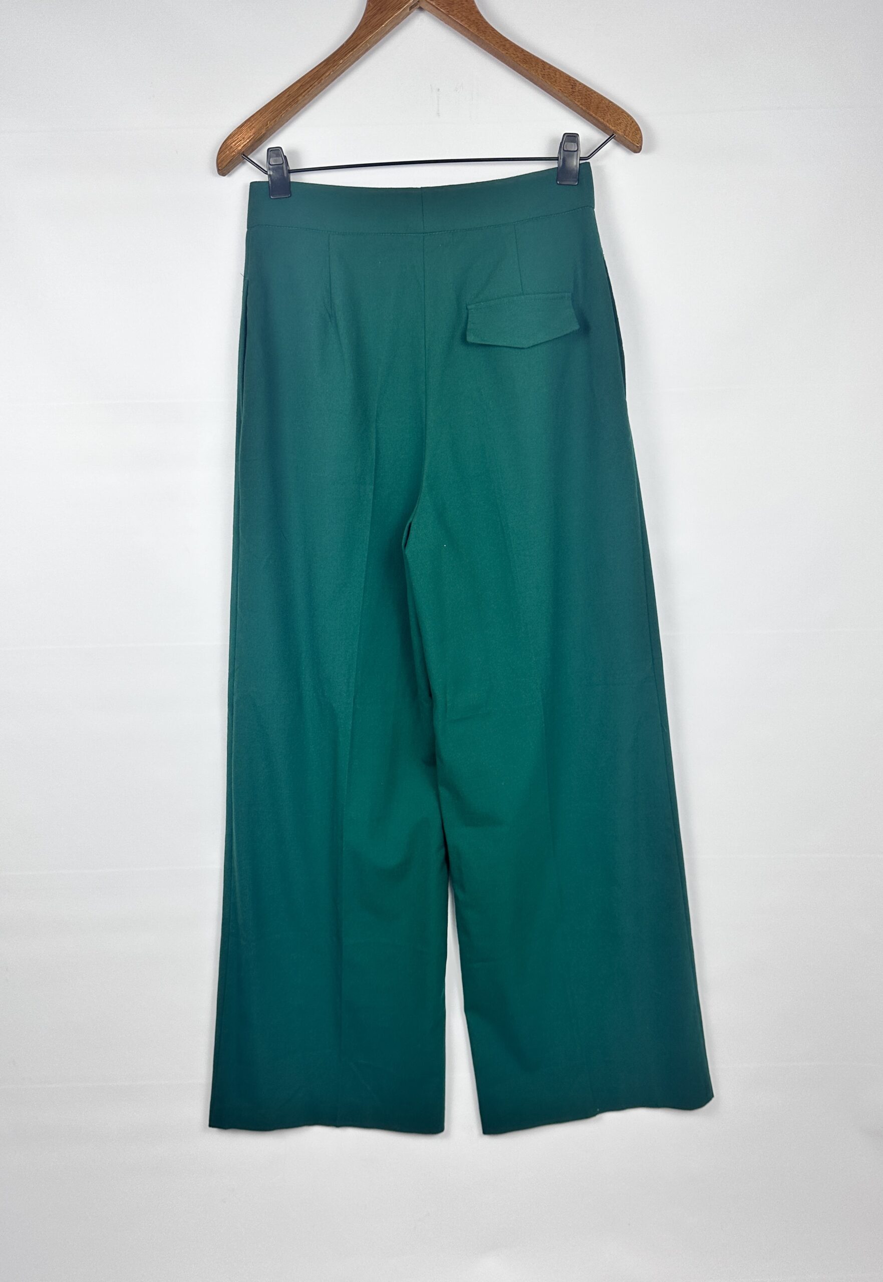 PANTALON DE VESTIR VERDE ZARA (M) - Imagen 3