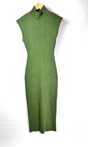 VESTIDO DE HILO GRUESO VERDE ZARA (M)