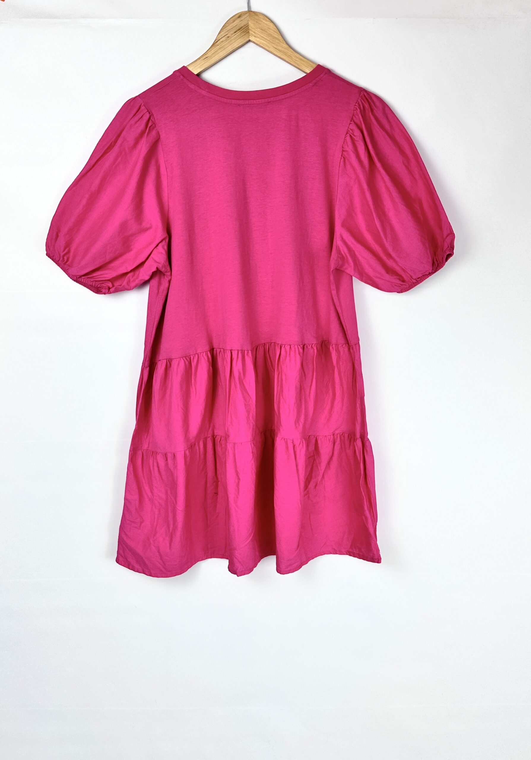 VESTIDO ROSA MANGA GLOBO ZARA (L) - Imagen 3