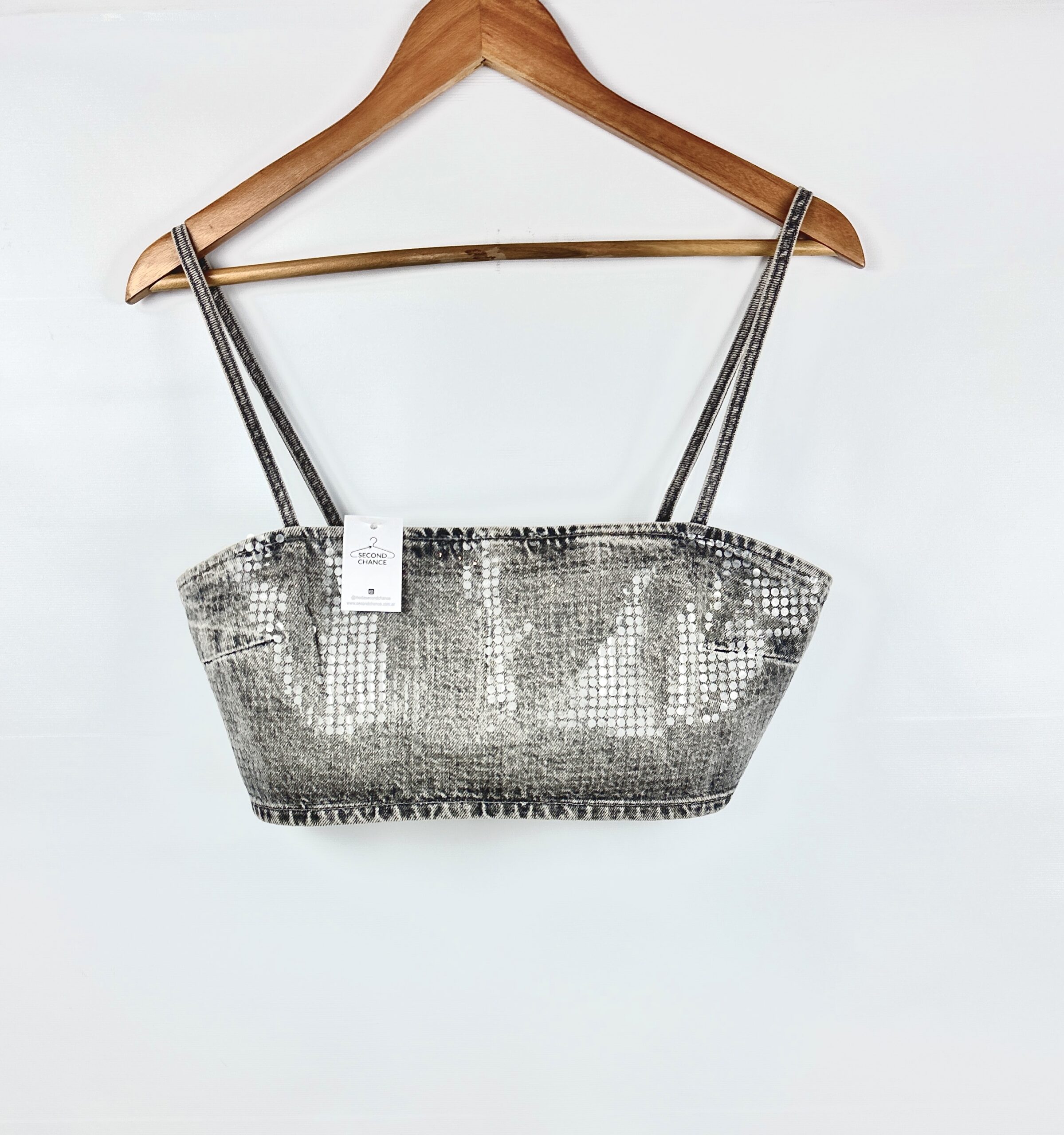 TOP DE JEAN + BRILLOS ZARA (M)