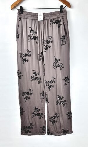 PANTALON LIVIANO GRIS + LENTEJUELAS ZARA (S)