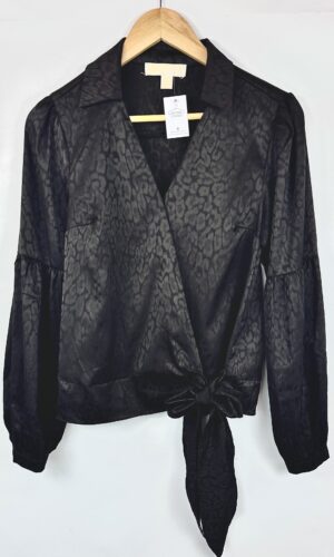 CAMISA NEGRA GRABADO ANIMAL PRINT MICHAER KORS (M)