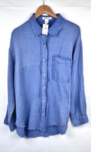 CAMISA CELESTE TEXTURADA OVERZIZE PASSPORT (L)