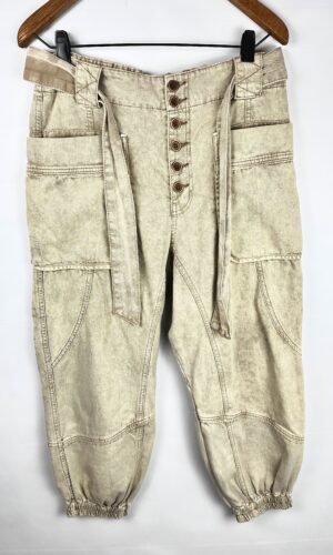 JEAN BABUCHA FREE PEOPLE BOTONES DELANTEROS BEIGE (M)