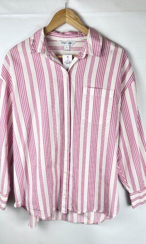 CAMISA A RAYAS ROSA+BLANCO OLD NAVY (M)