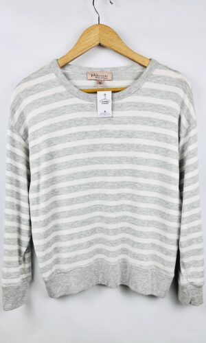 SWEATER LIVIANO A RAYAS GRIS+BLANCO PHILOSOPHY (L)
