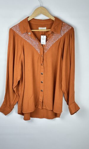 CAMISA VESNA MARRON + STRASS (L)