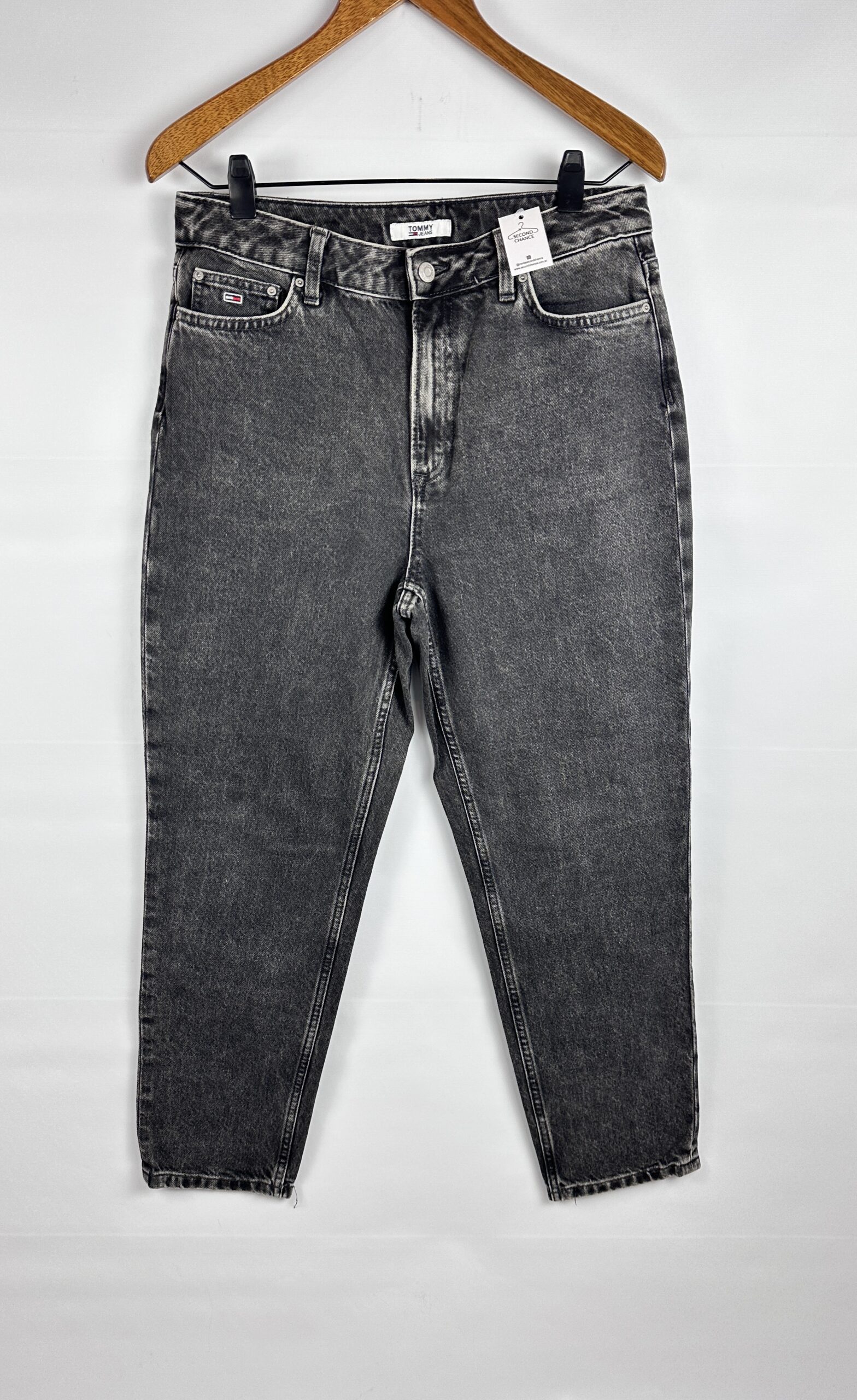 JEAN MOM NEGRO RIGIDO TOMMY HILFIGER (M)