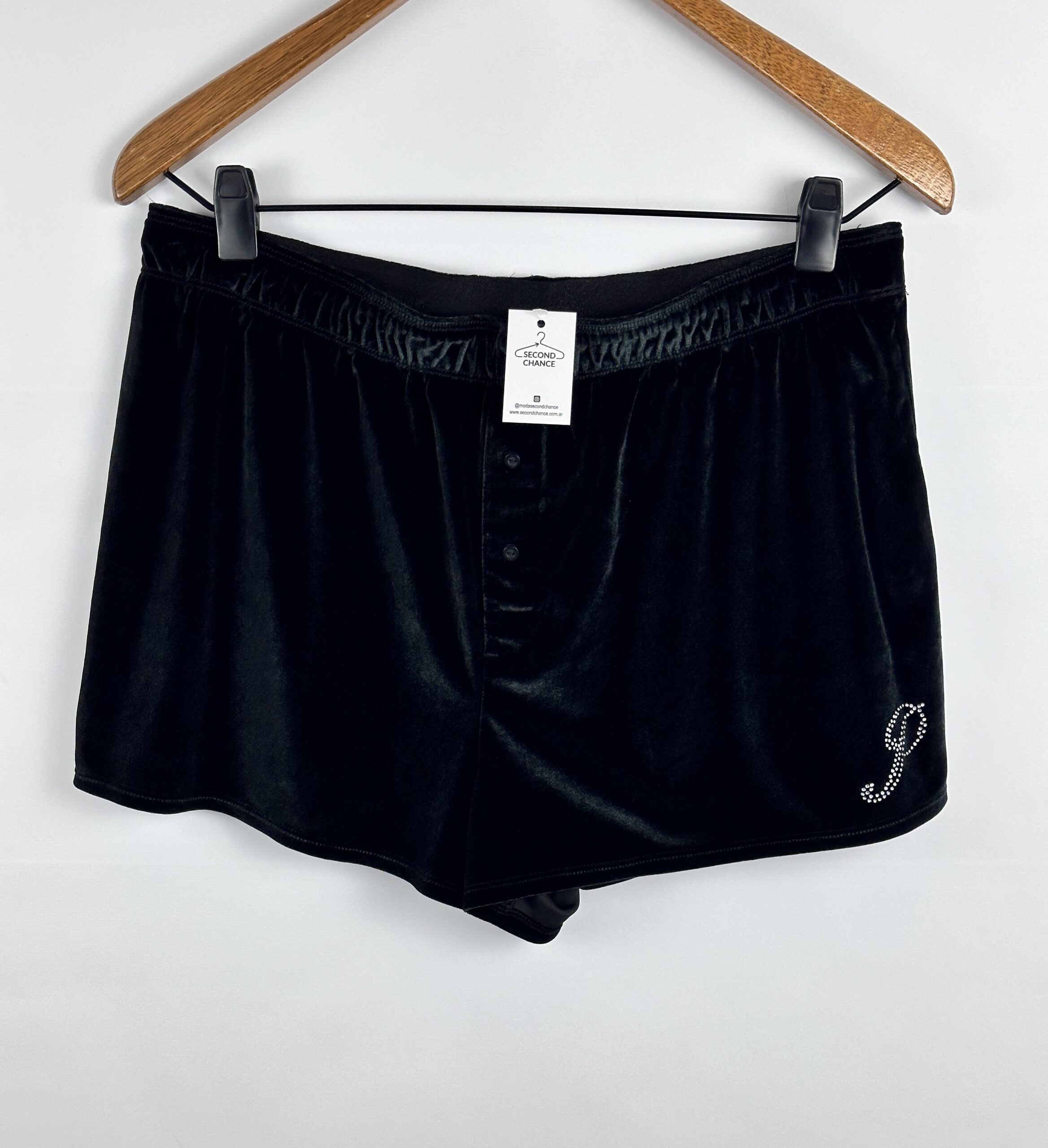 SHORT NEGRO DE PLUSH PINK (L)