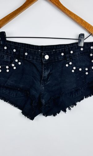 SHORT NEGRO DE JEAN + STRASS LOVELY DEMIN(S)