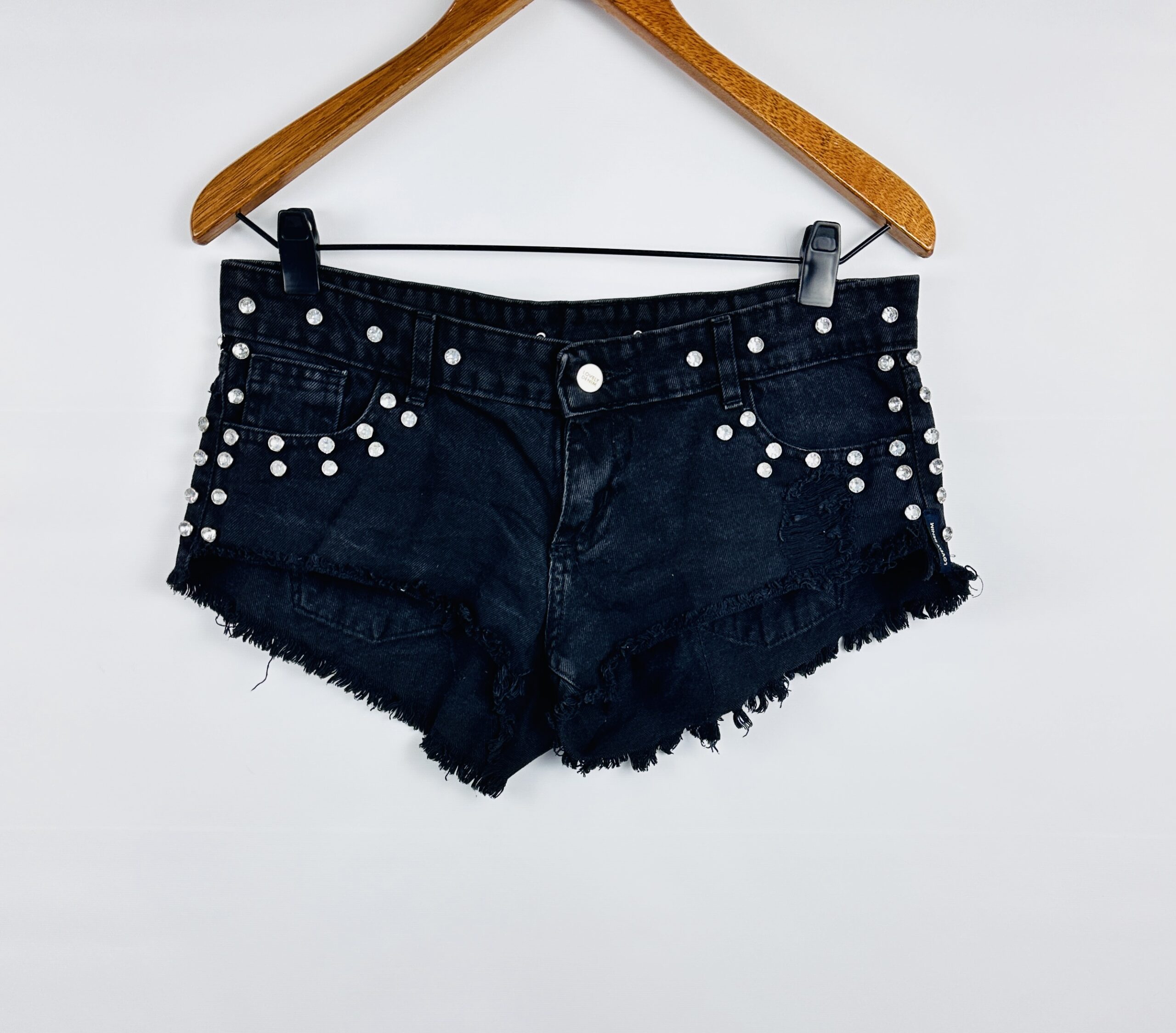 SHORT NEGRO DE JEAN + STRASS LOVELY DEMIN(S)