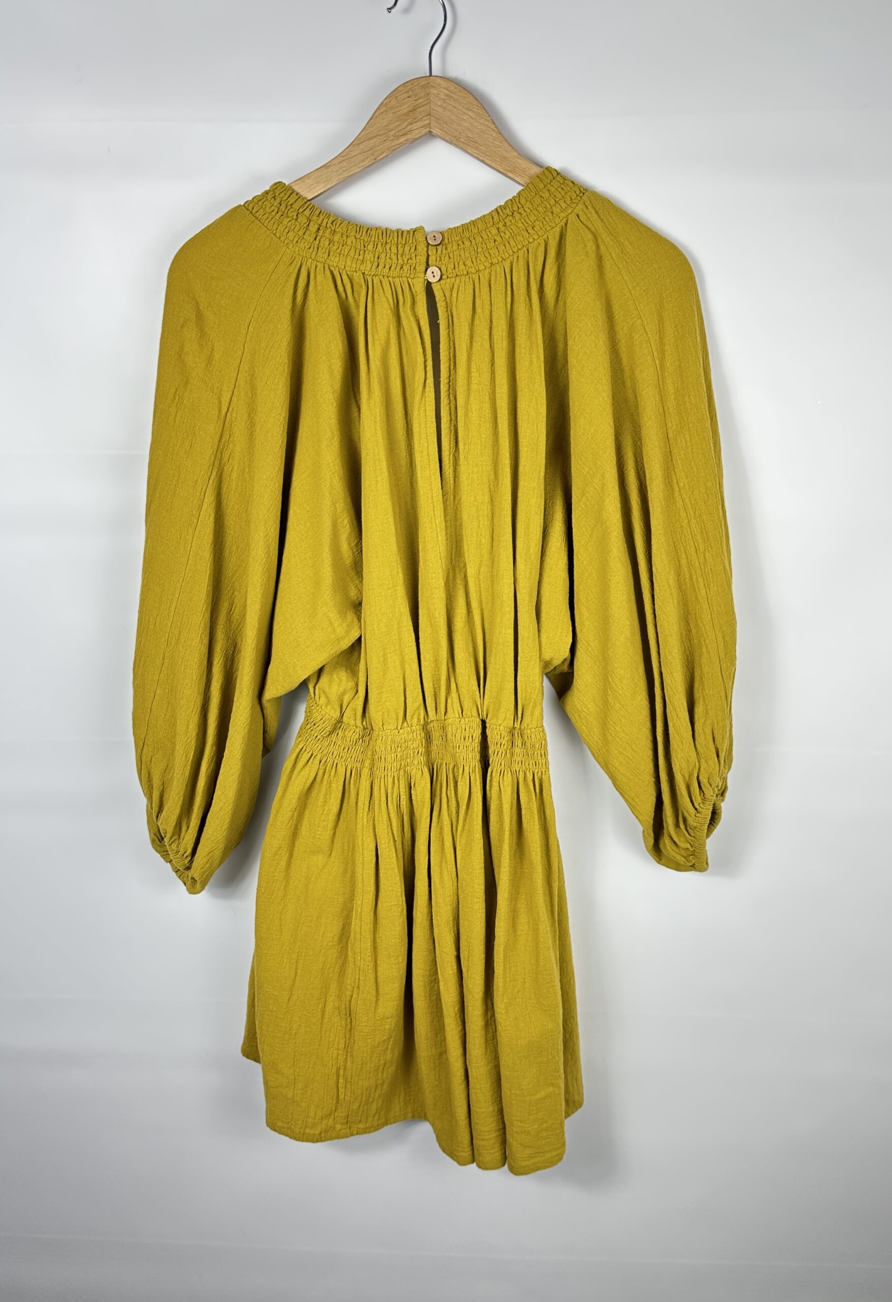 VESTIDO BAMBULA MANGA 3/4 VERDE OLIVA FREE PEOPLE (M) - Imagen 3
