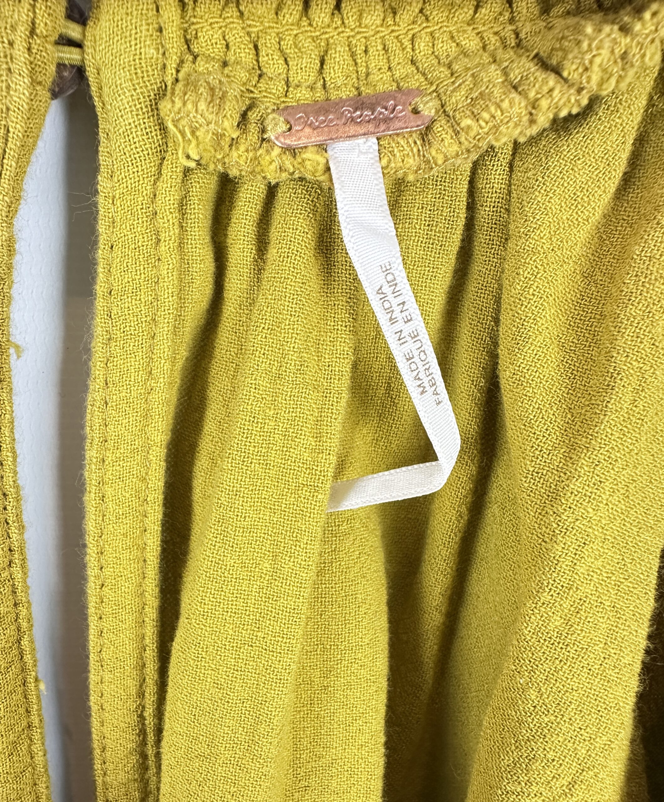 VESTIDO BAMBULA MANGA 3/4 VERDE OLIVA FREE PEOPLE (M) - Imagen 2