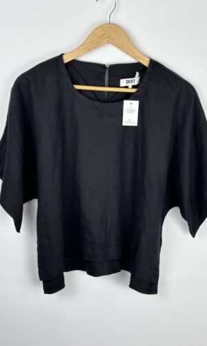 BLUSA NEGRA DE LINO DKNY (M)
