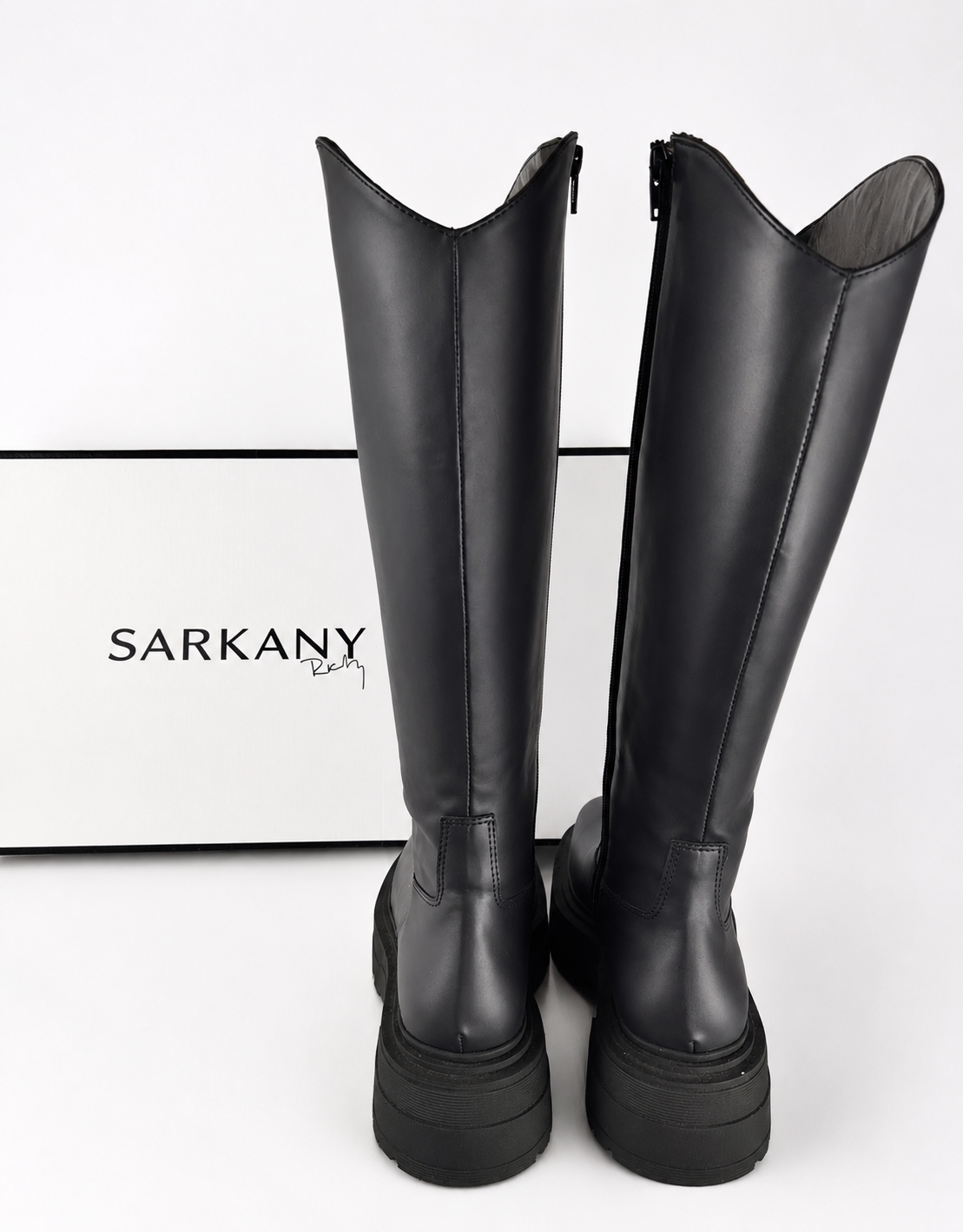 BOTAS NEGRAS CAÑA ALTA ESTILO CHUNKY SARKANY (38) - Imagen 3