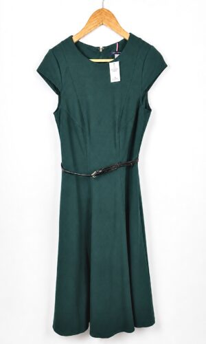 VESTIDO VERDE PETROLEO CON CINTO TOMMY HILFERGER (S)