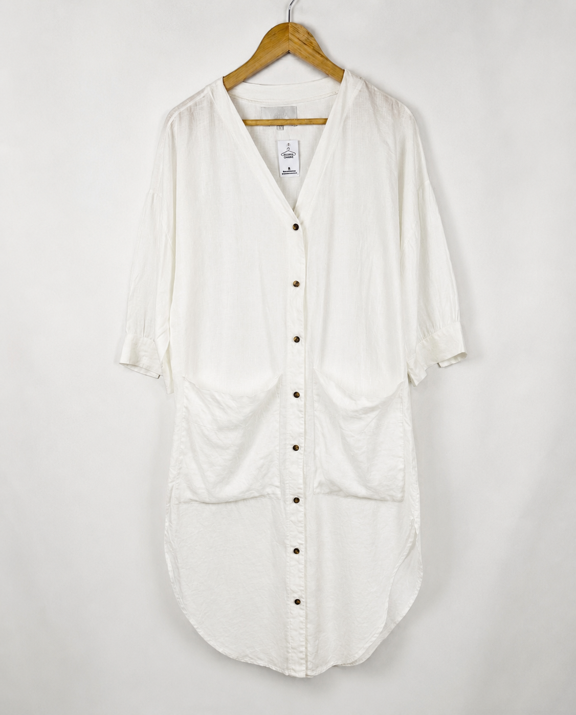 CAMISA BLANCA DE LINO TIPO TUNICA MISHKA (S)