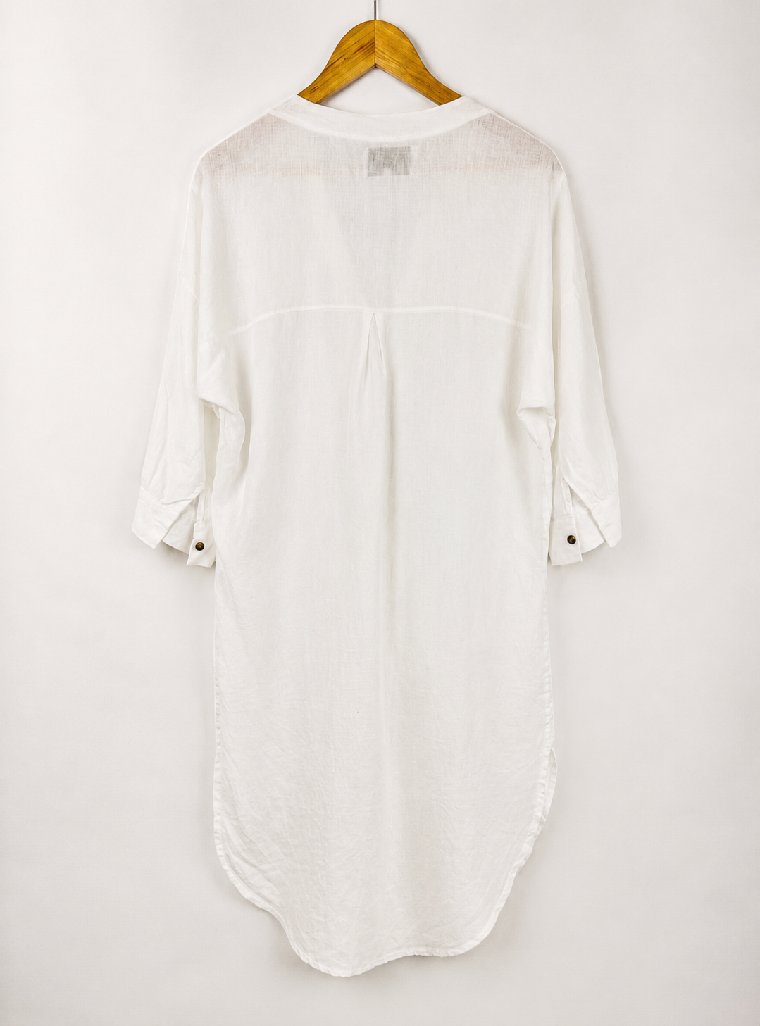 CAMISA BLANCA DE LINO TIPO TUNICA MISHKA (S) - Imagen 3