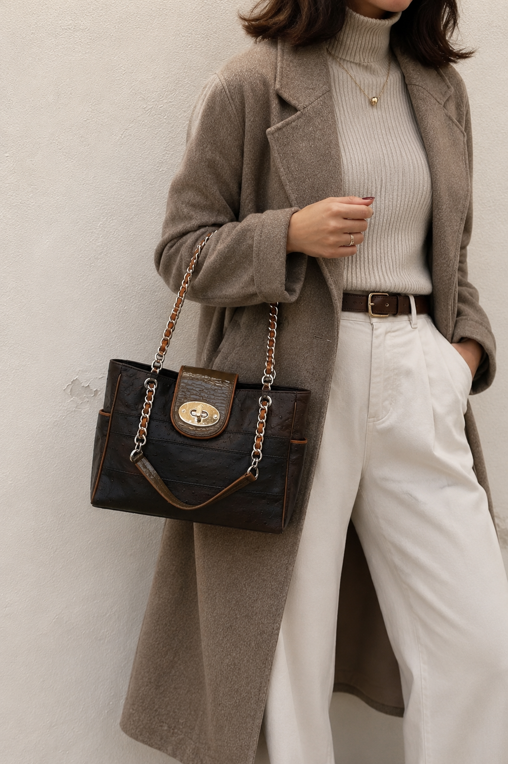 CARTERA DE CUERO GRANEADO CHOCOLATE JACKIE SMITH - Imagen 3