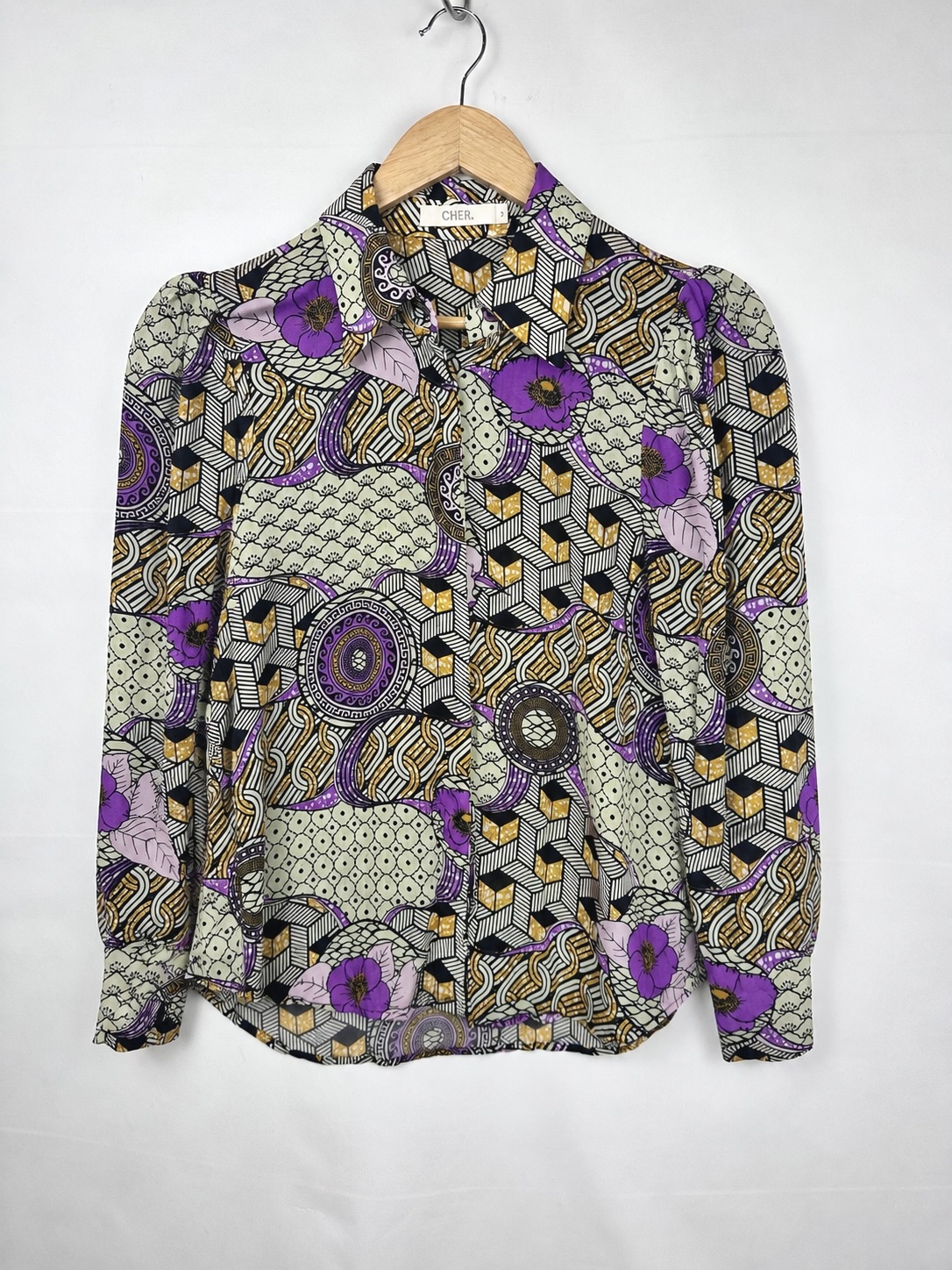 CAMISA ESTAMPADA MANGA PRINCESA CHER (S/M)