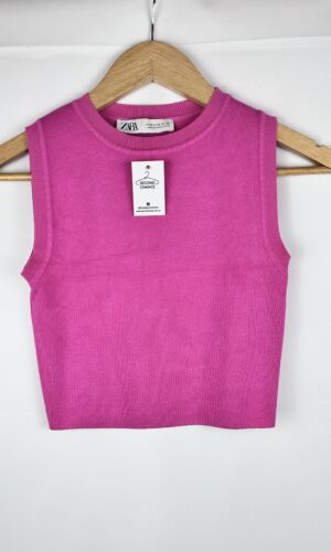 TOP DE HILO ROSA ZARA (M)