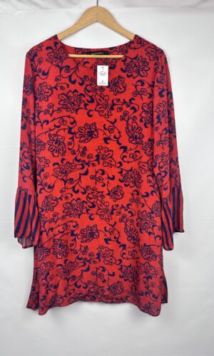 VESTIDO CAMISERO ROJO + FLOREADO RAPSODIA (L)