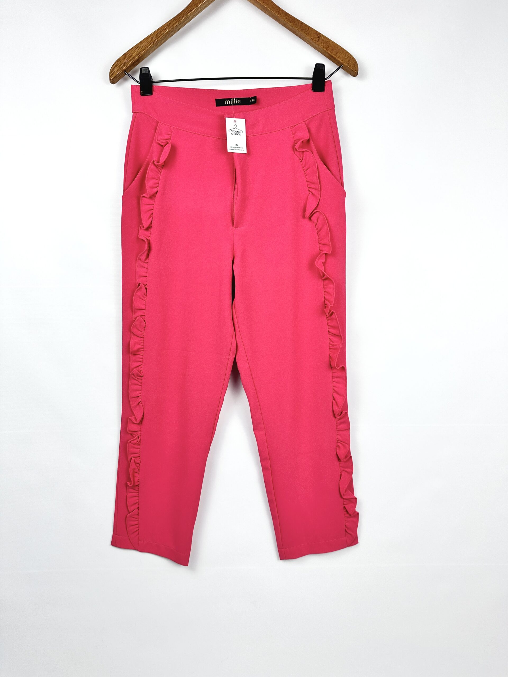 PANTALON SASTRERO ROSA + VOLADOS MILLIE (S)