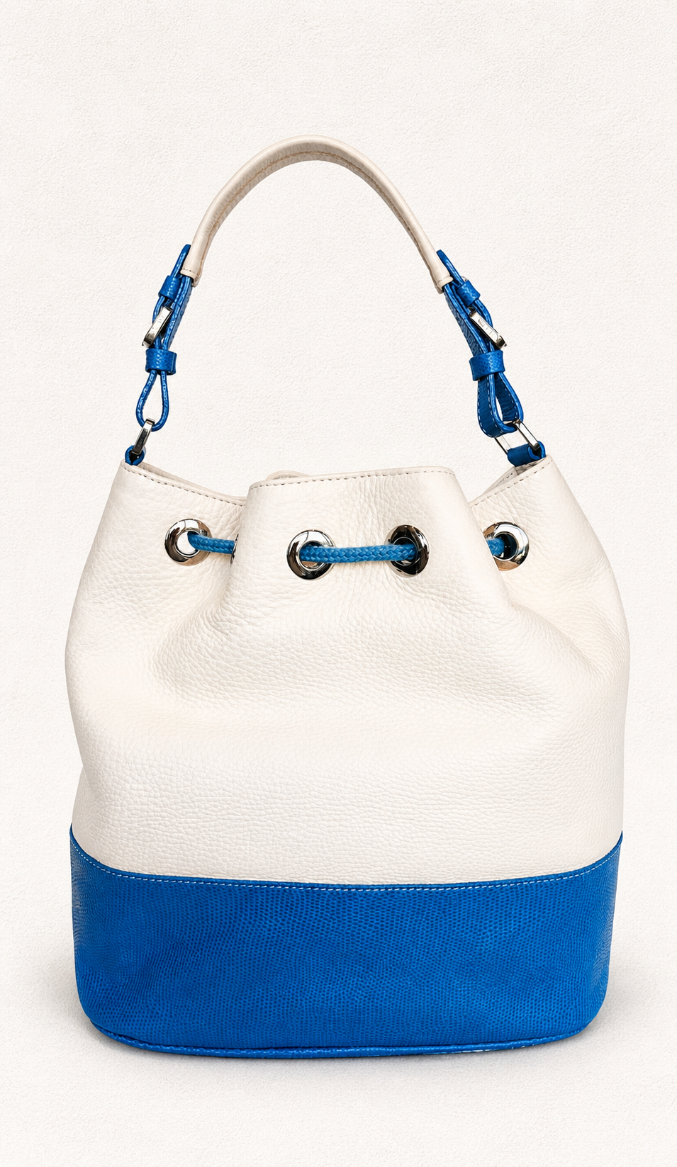 CARTERA DE CUERO CREMA Y AZUL COBALTO JACKIE SMITH - Imagen 2