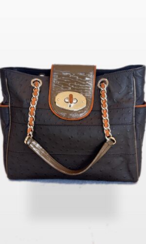 CARTERA DE CUERO GRANEADO CHOCOLATE JACKIE SMITH