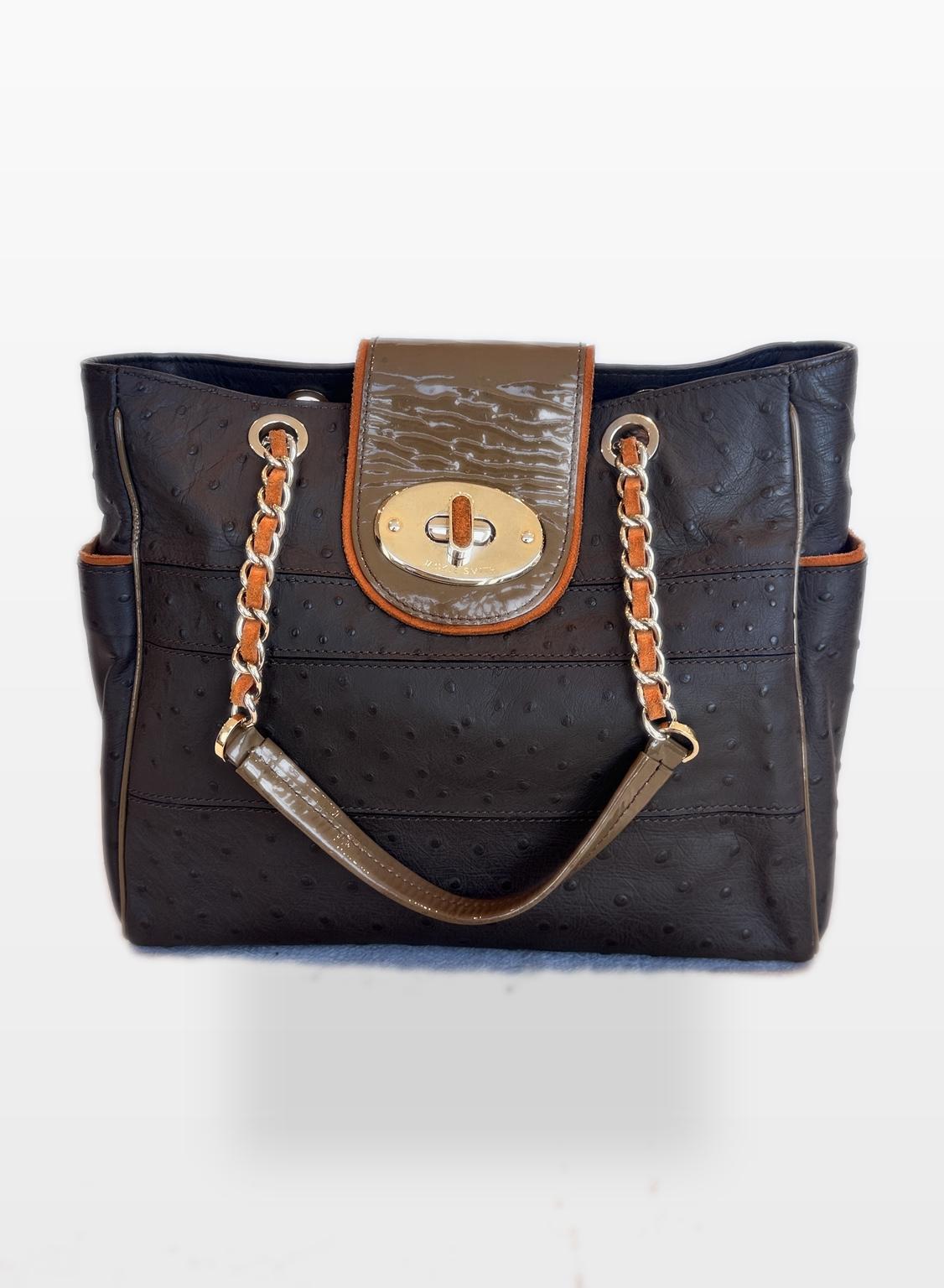 CARTERA DE CUERO GRANEADO CHOCOLATE JACKIE SMITH