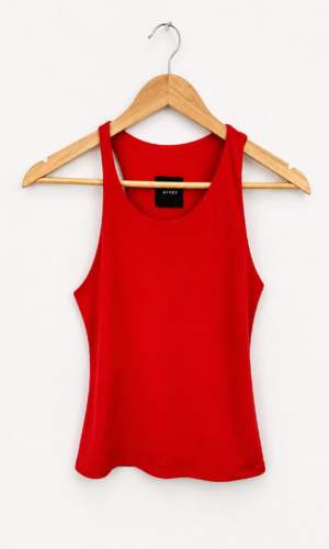 MUSCULOSA ROJA TIRAS ASIMETRICAS AYRES (S)