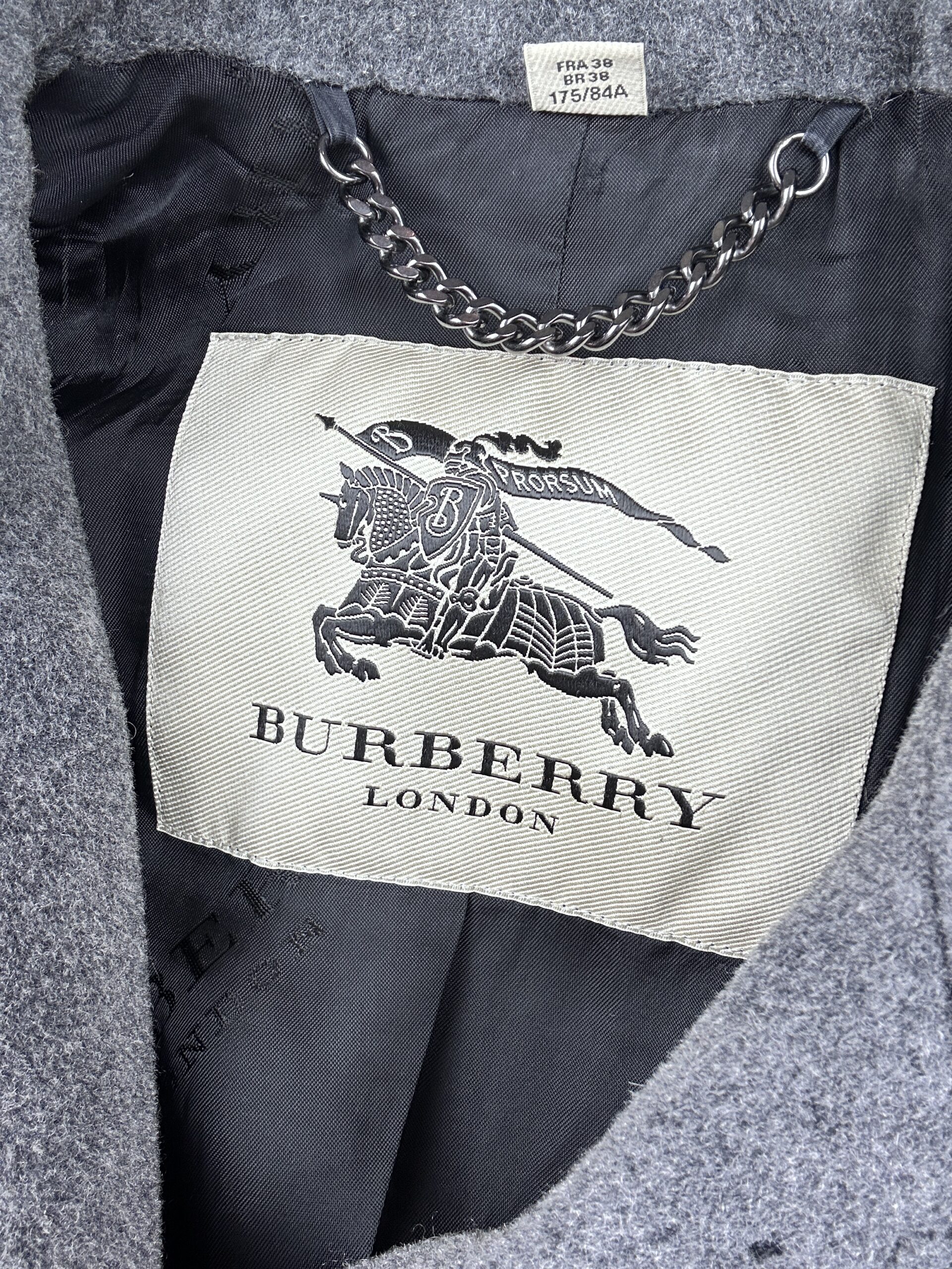 TAPADO DE LANA GRIS BURBERRY ORIGINAL (S) - Imagen 4
