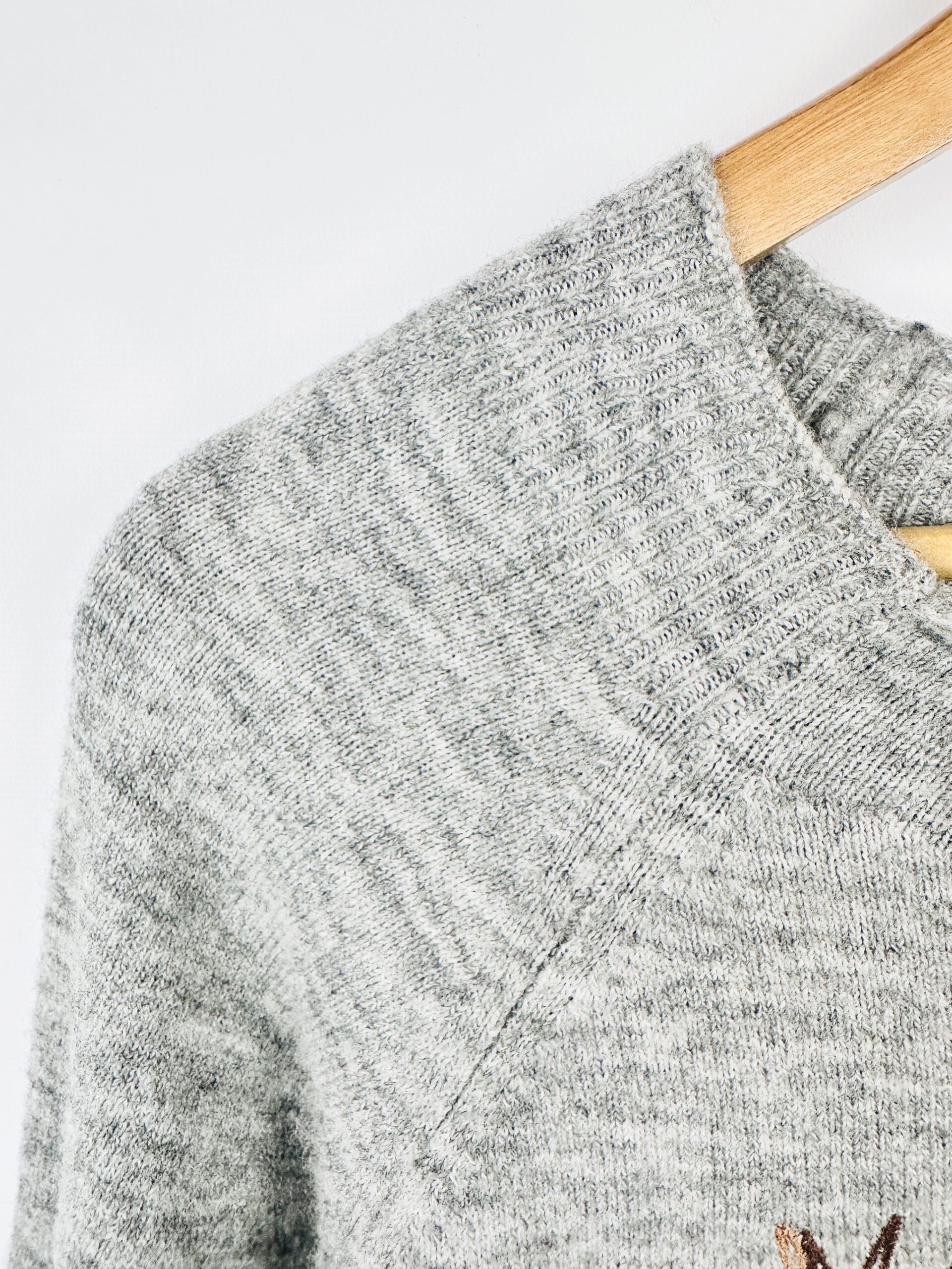 SWEATER GRIS + BORDADO TIGRE JAZMIN CHEBAR (M) - Imagen 2