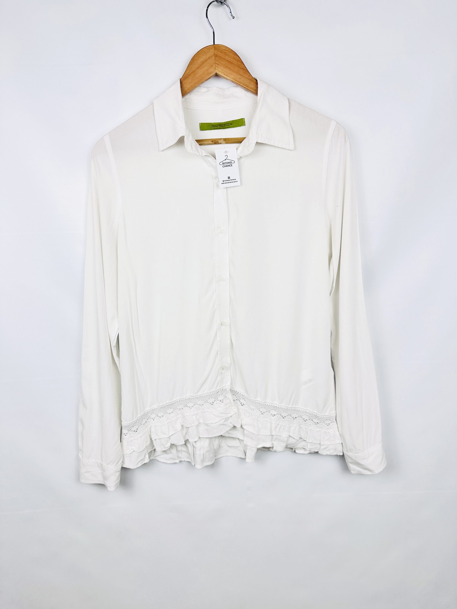 CAMISA BLANCA + PUNTILLA RAPSODIA (XS)