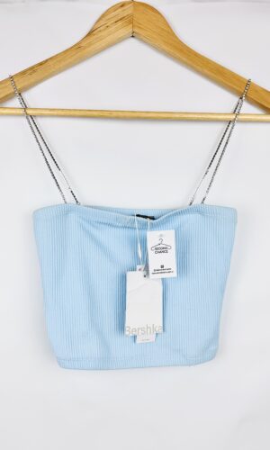 TOP CELESTE BERSHKA NUEVO CON ETIQUETA (S)