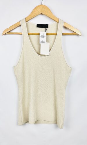 MUSCULOSA CREMA + BRILLOS ZARA NUEVA CON ETIQUETA (M)
