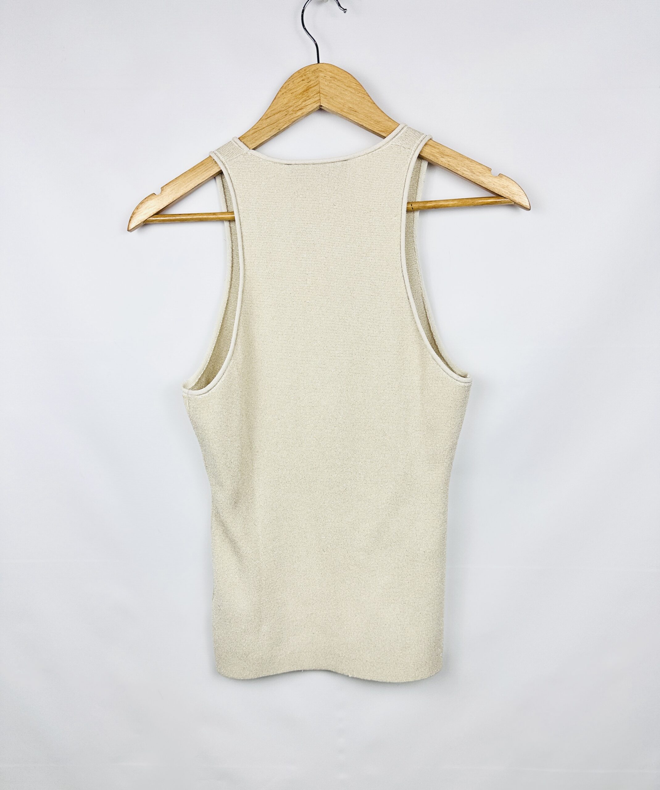 MUSCULOSA CREMA + BRILLOS ZARA NUEVA CON ETIQUETA (M) - Imagen 3