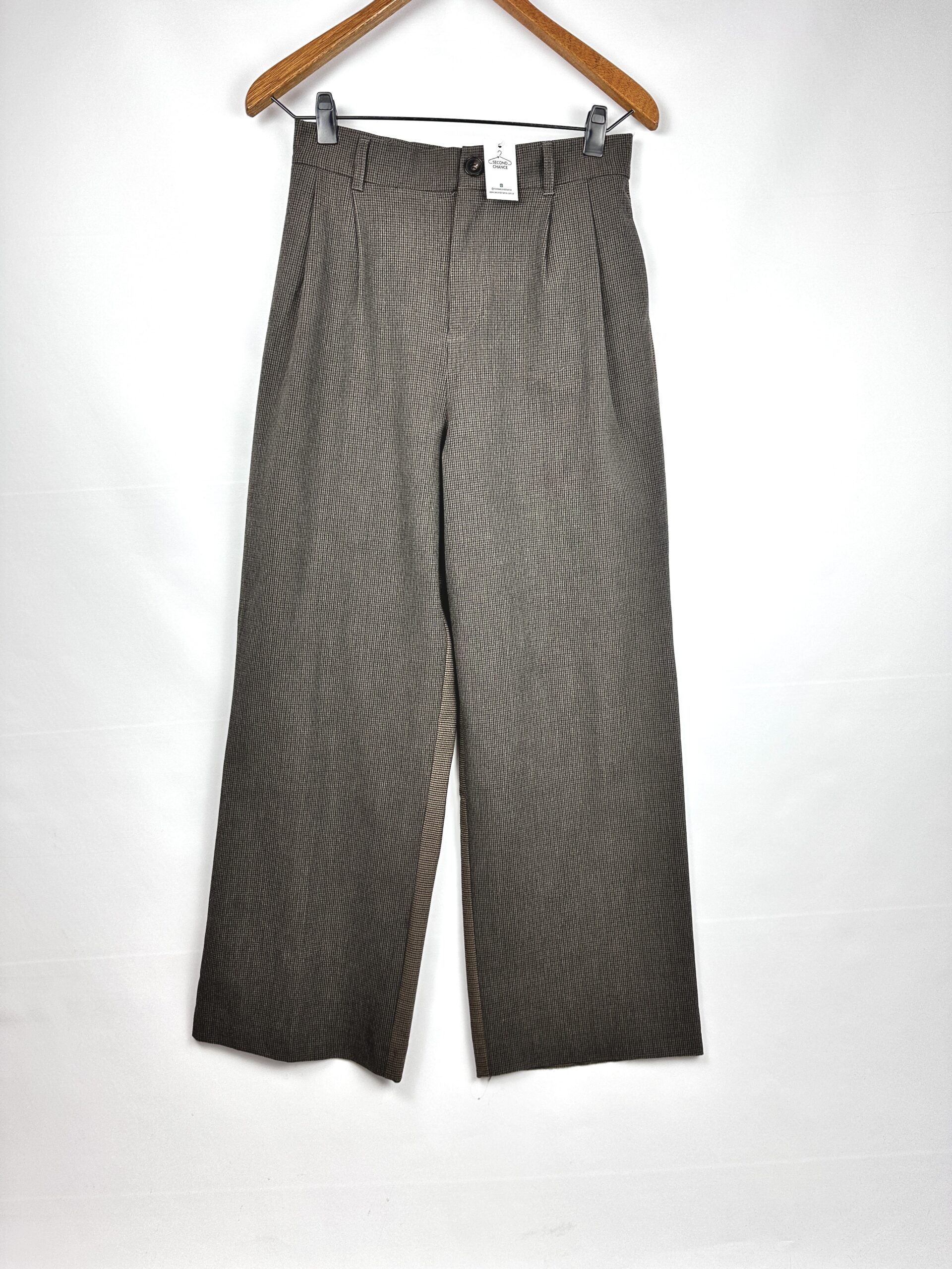 PANTALON DE VESTIR CUADRILLE BICOLOR ZARA (S)