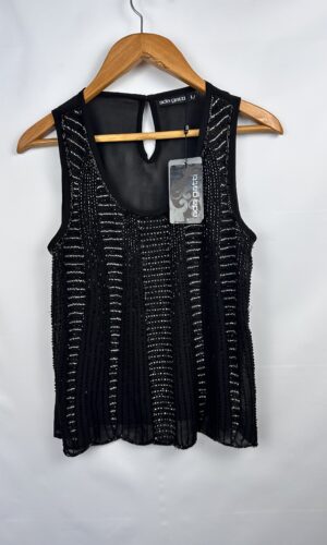 MUSCULOSA NEGRA + MOSTACILLAS NUEVA CON ETIQUETA ADA GATTI (L)