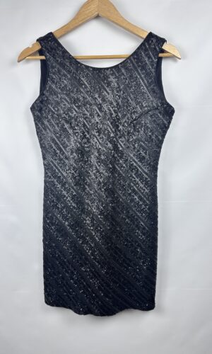 VESTIDO NEGRO SIN MANGAS +LENTEJUELAS ONA SAEZ (L)