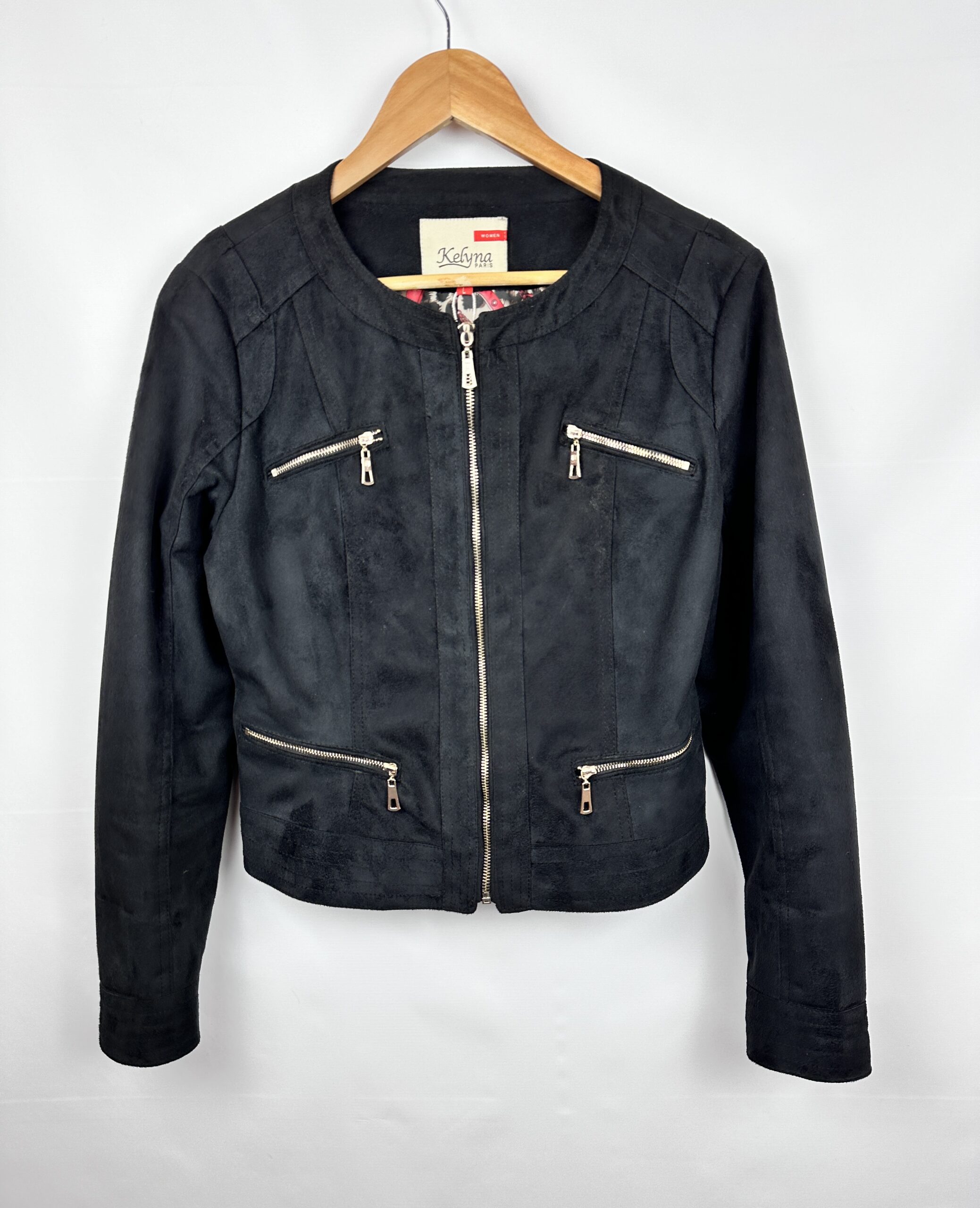 CAMPERA NEGRA CUERO SINTETICO KELYNA PARIS (L)