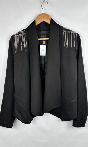 BLAZER NEGRO FINO + DETALLES METALICOS RAPSODIA (S)