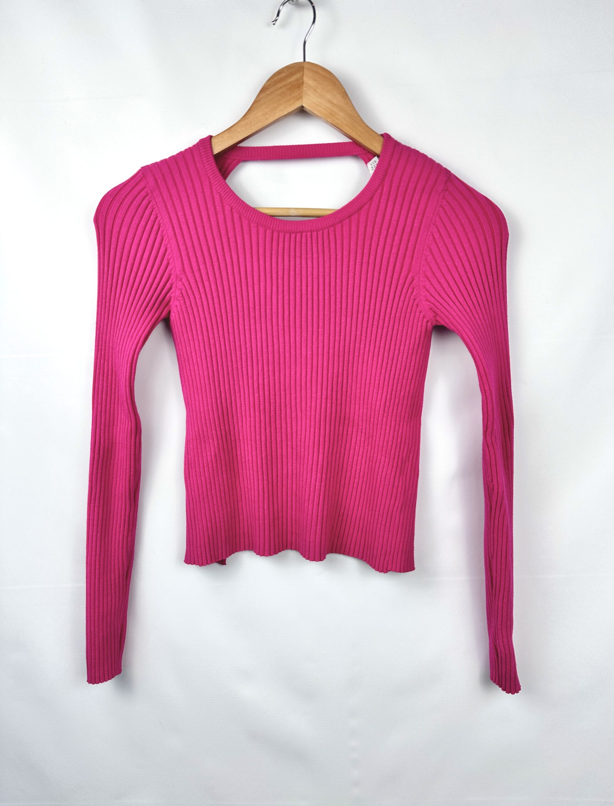 SWEATER ESPALDA DESCUBIERTA ROSA CHICLE ZARA (M)