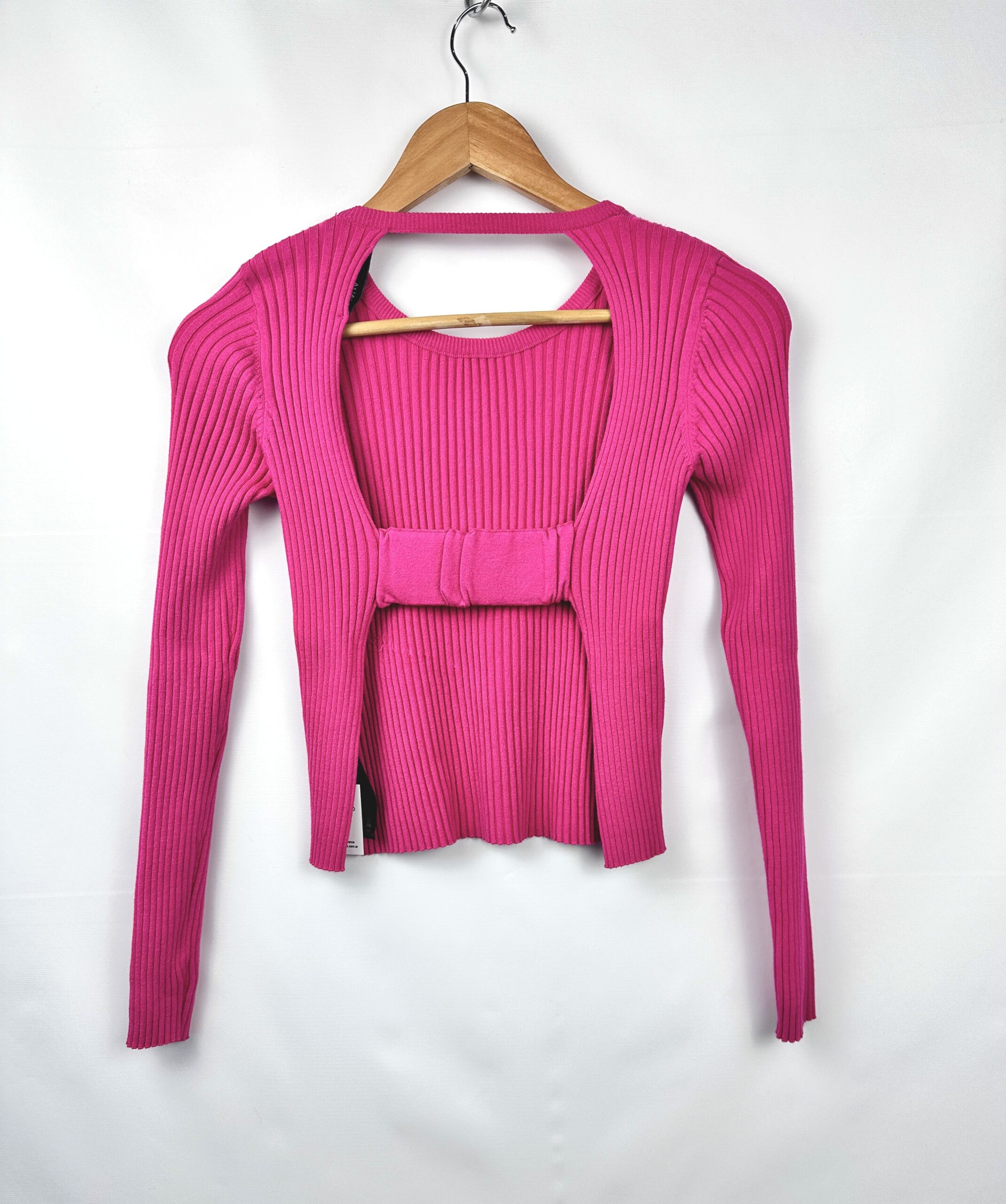 SWEATER ESPALDA DESCUBIERTA ROSA CHICLE ZARA (M) - Imagen 3