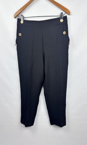 PANTALON SASTRERO NEGRO + BOTONES ZARA (L)