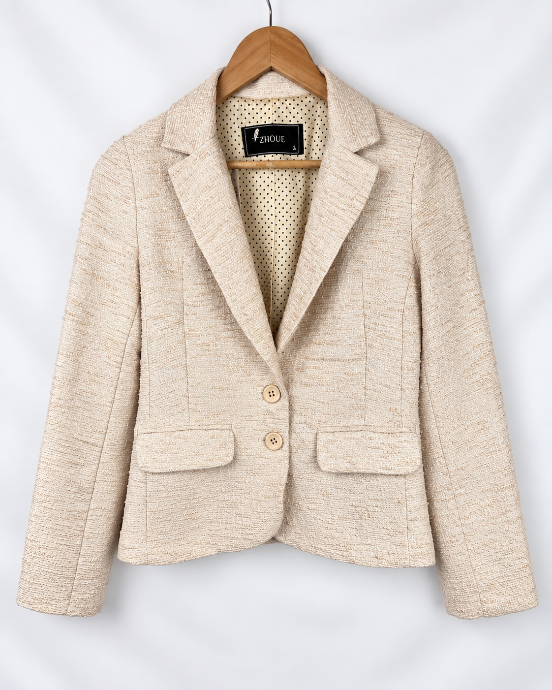 BLAZER CREMA + BRILLOS ZHOUE (S)