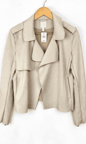 CHAQUETA GAMUZA CREMA H&M (S)