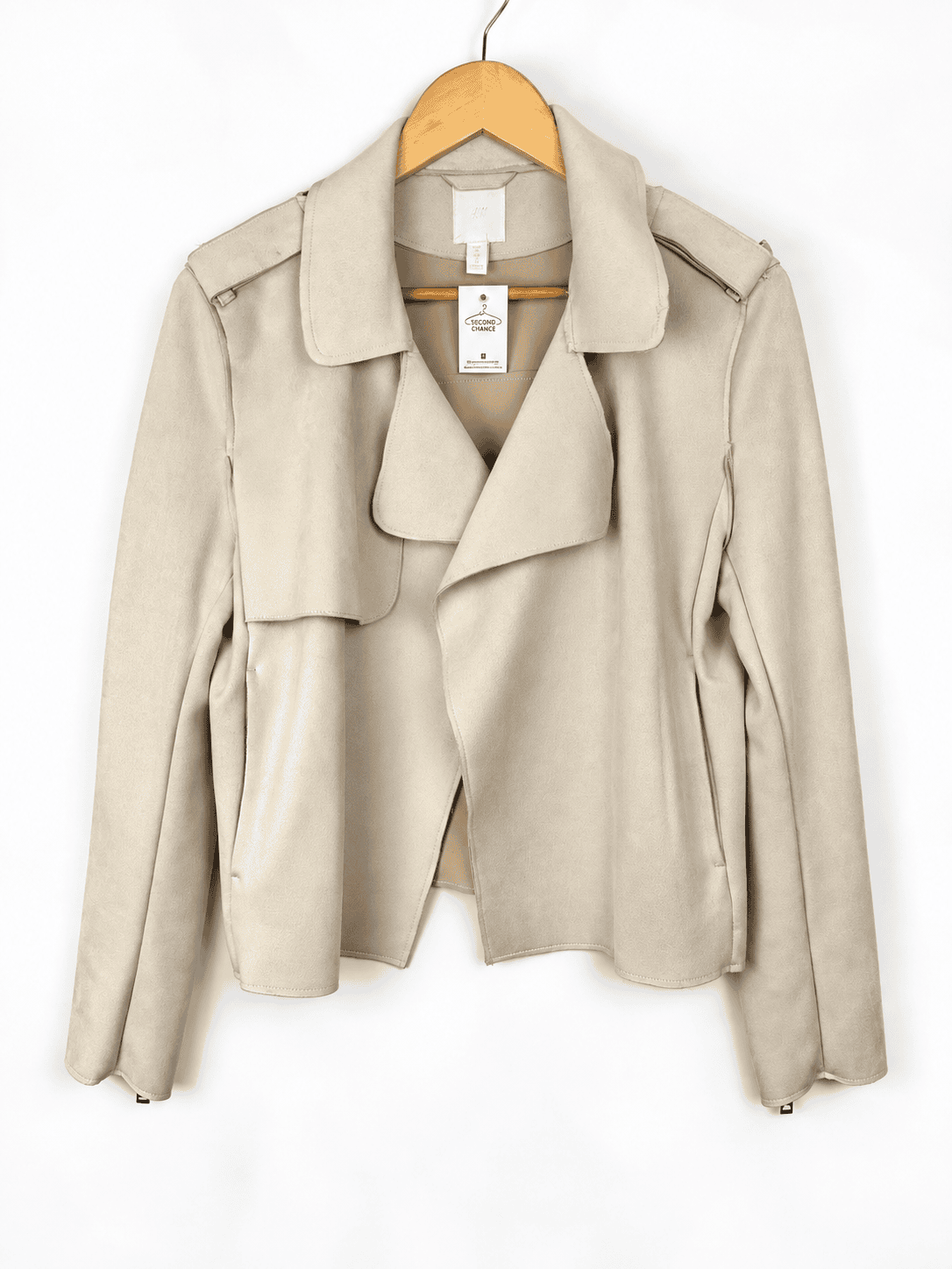 CHAQUETA GAMUZA CREMA H&M (S)